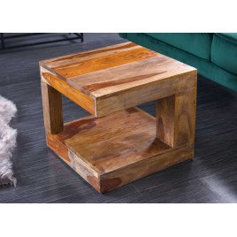Table basse carrée 45 cm en bois de sesham