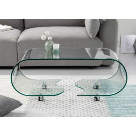 Table de salon en verre design 90 cm