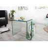 Table basse porte revues en verre