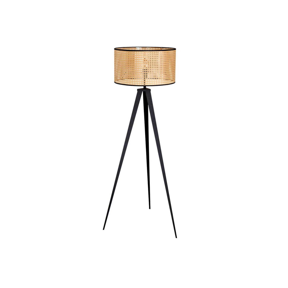 Lampadaire en maille tressée sur pied en métal