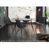 Lot de 4 chaises en velours gris et pieds eiffel en métal noir