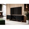 Meuble tv noir 2 portes et 2 niches 150 cm