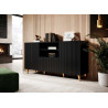 Buffet moderne noir avec rangements 150 cm