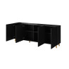 Buffet design noir avec rangements 200 cm