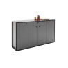 Meuble buffet gris 4 portes et 1 tiroir