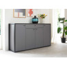 Meuble buffet gris 4 portes et 1 tiroir