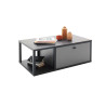 Table basse rectangulaire grise avec rangements