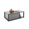 Table basse rectangulaire grise avec rangements