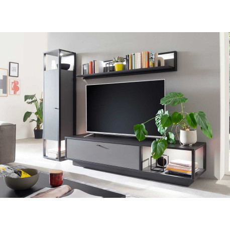 Ensemble TV salon gris 246 cm