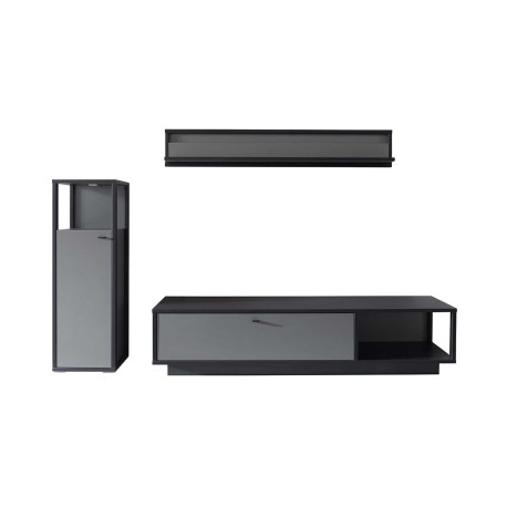 Meuble TV mural design gris 246 cm