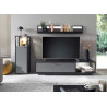 Meuble TV mural design gris 246 cm