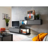 Meuble TV design avec meuble mural gris