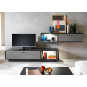Meuble TV design avec meuble mural gris