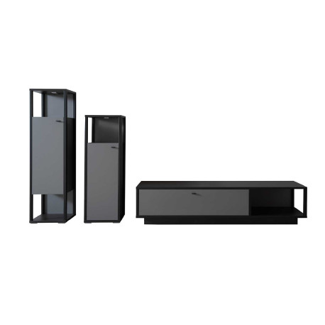 Meuble TV moderne gris 287 cm