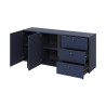 Meuble buffet bleu 2 portes et 3 tiroirs