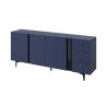 Buffet design bleu 3 portes et 3 tiroirs