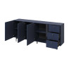 Buffet design bleu 3 portes et 3 tiroirs