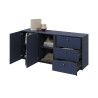 Meuble buffet bleu 2 portes et 3 tiroirs