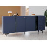 Buffet design bleu 3 portes et 3 tiroirs