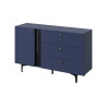 Meuble buffet bleu 1 porte et 3 tiroirs