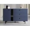 Meuble buffet bleu 1 porte et 3 tiroirs