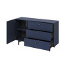 Meuble buffet bleu 1 porte et 3 tiroirs