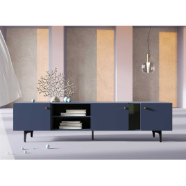Grand meuble bleu tv 200 cm