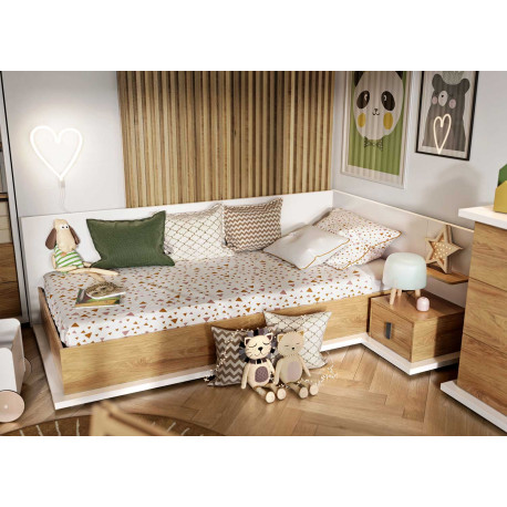 Lit 90x200 escamotable bureau et rangement pour chambre enfant & ado