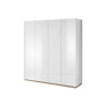 Armoire 4 portes 2m blanche et chêne riviera