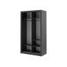 Armoire noire 2 portes coulissantes 120 cm