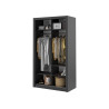 Armoire noire 2 portes coulissantes 120 cm