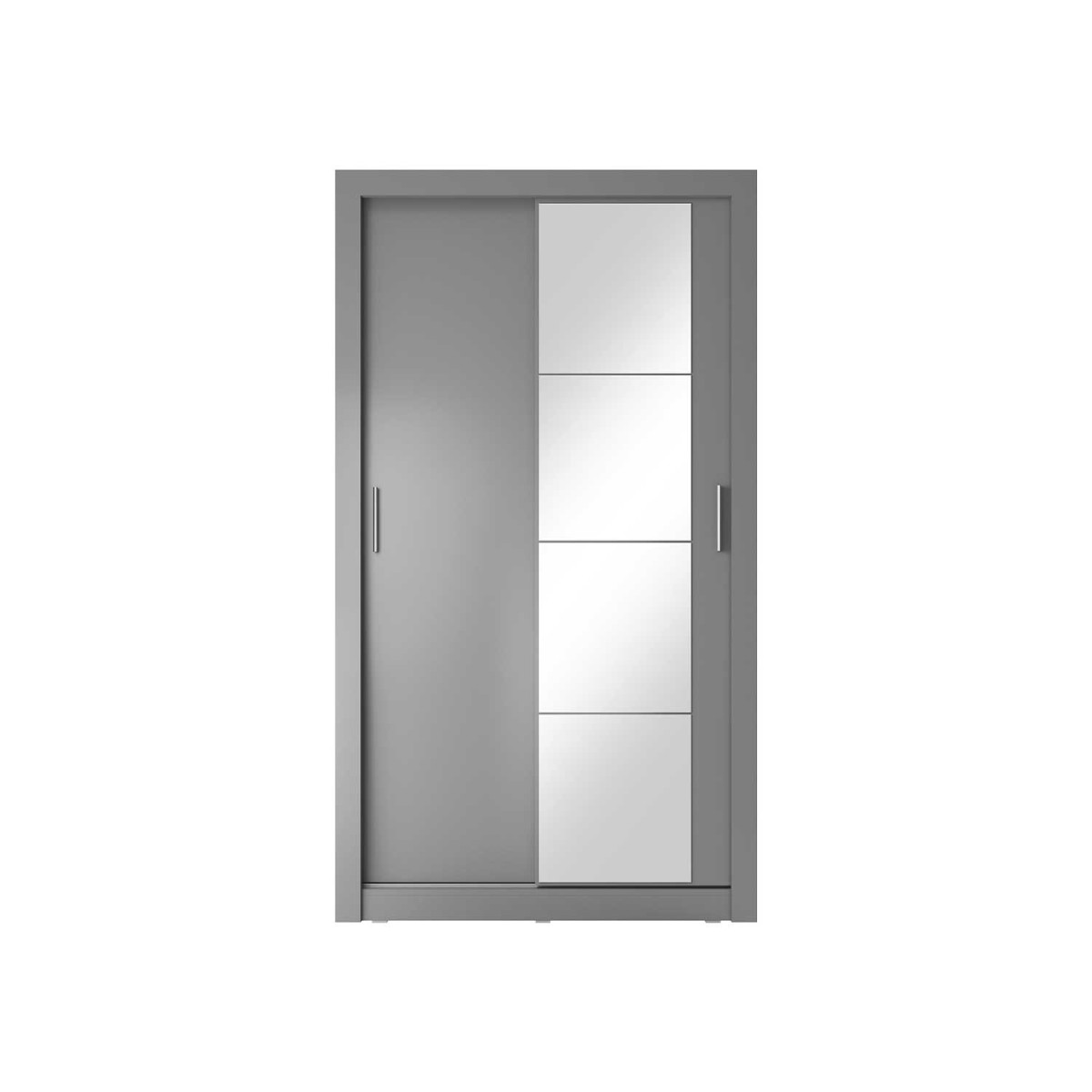 Armoire grise 120 cm 2 portes coulissantes