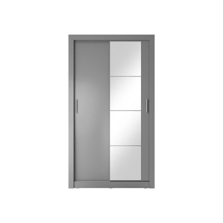 Armoire grise 120 cm 2 portes coulissantes