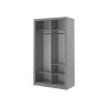 Armoire grise 120 cm 2 portes coulissantes