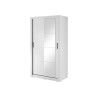 Armoire blanche 120 cm 2 portes coulissantes