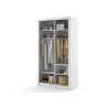 Armoire blanche 120 cm 2 portes coulissantes