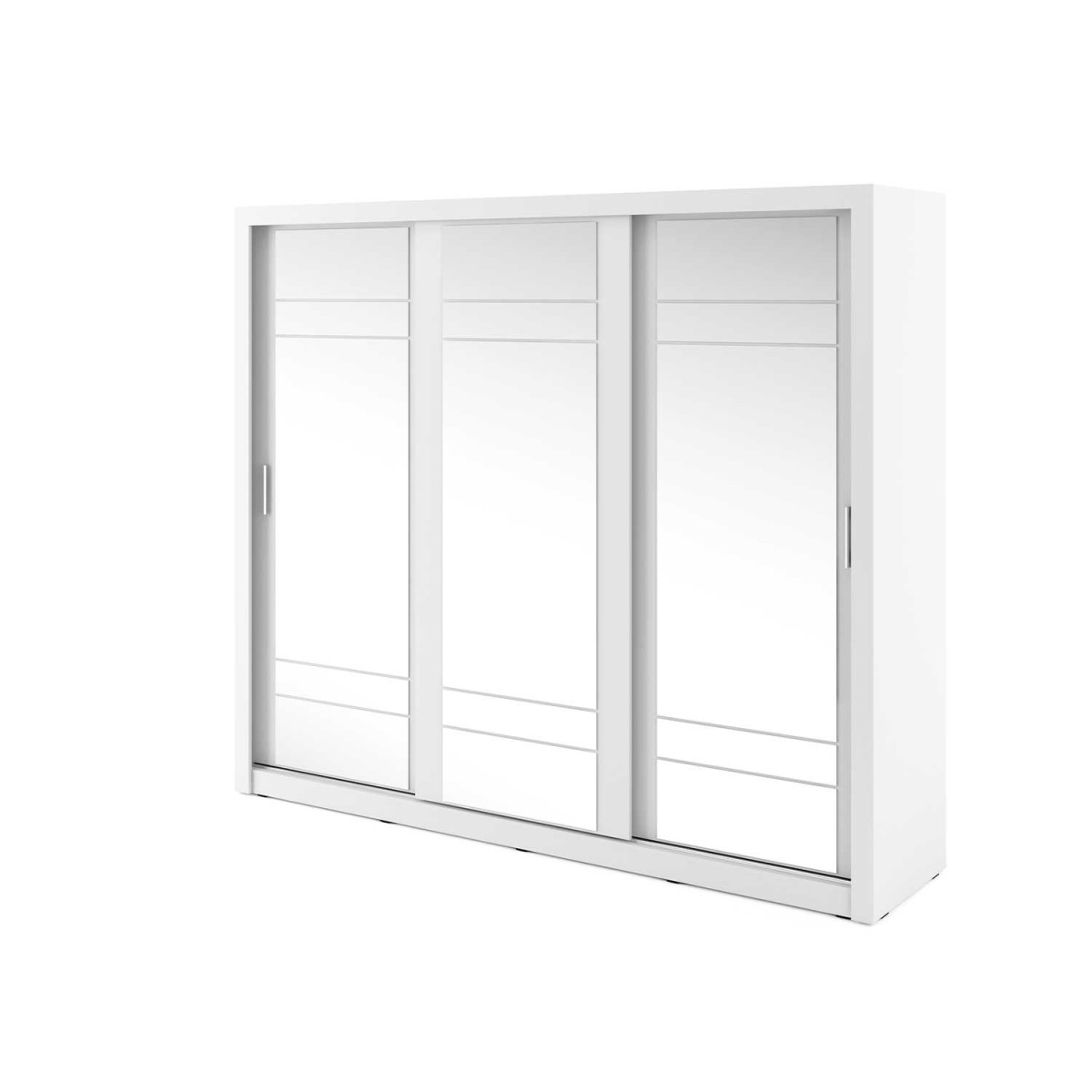 Armoire 3 portes coulissantes 250 cm blanche avec miroirs