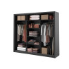 Armoire 3 portes coulissantes 250 cm noire avec miroirs