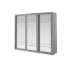Armoire 3 portes coulissantes 250 cm grise avec miroirs
