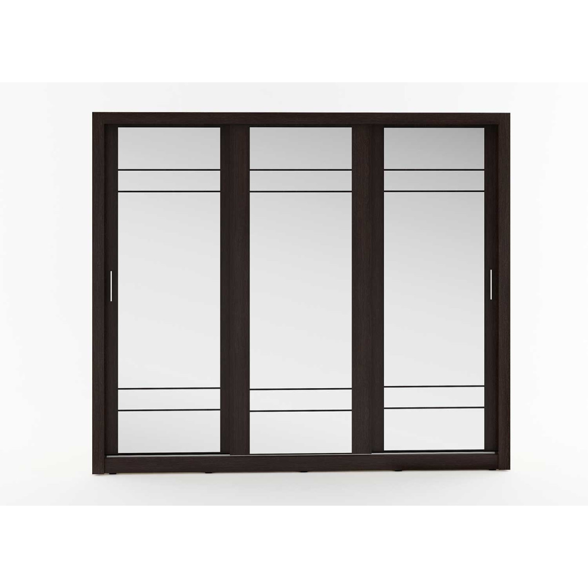 Armoire wengé avec miroirs de 3 portes coulissantes