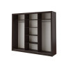 Armoire wengé avec miroirs de 3 portes coulissantes