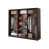 Armoire wengé avec miroirs de 3 portes coulissantes