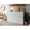 Commode blanche 3 portes et 3 tiroirs