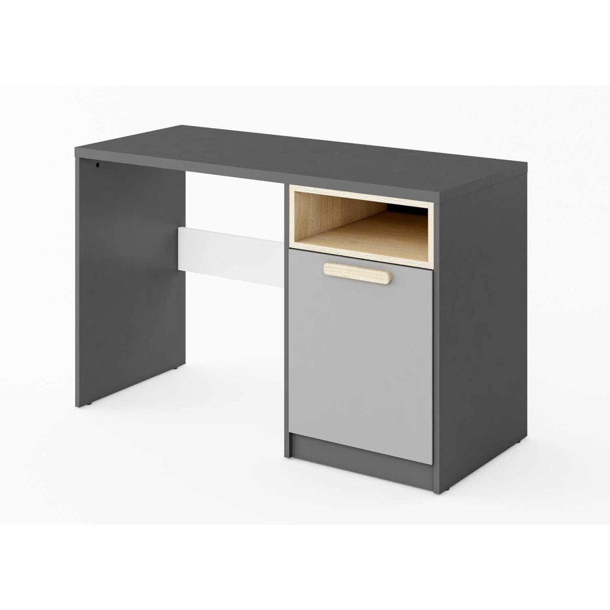 Bureau gris 1 porte et 1 niche