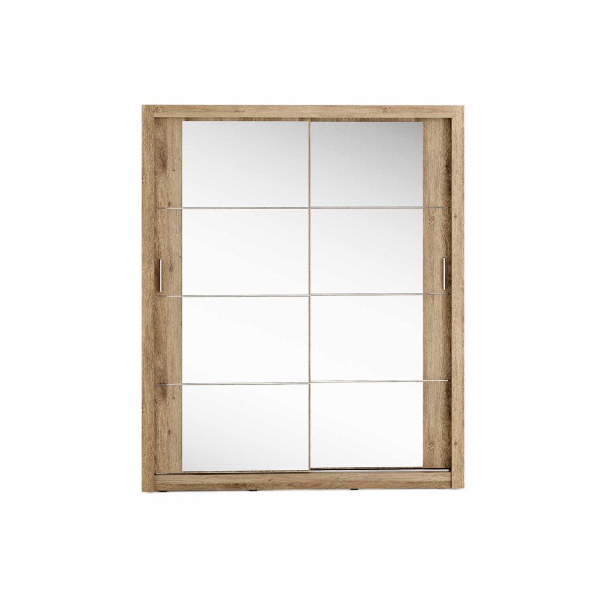 Armoire portes coulissantes miroirs 180 cm chêne shetland