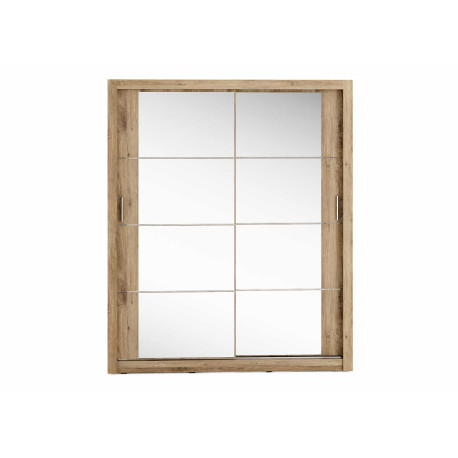 Armoire portes coulissantes miroirs 180 cm chêne shetland