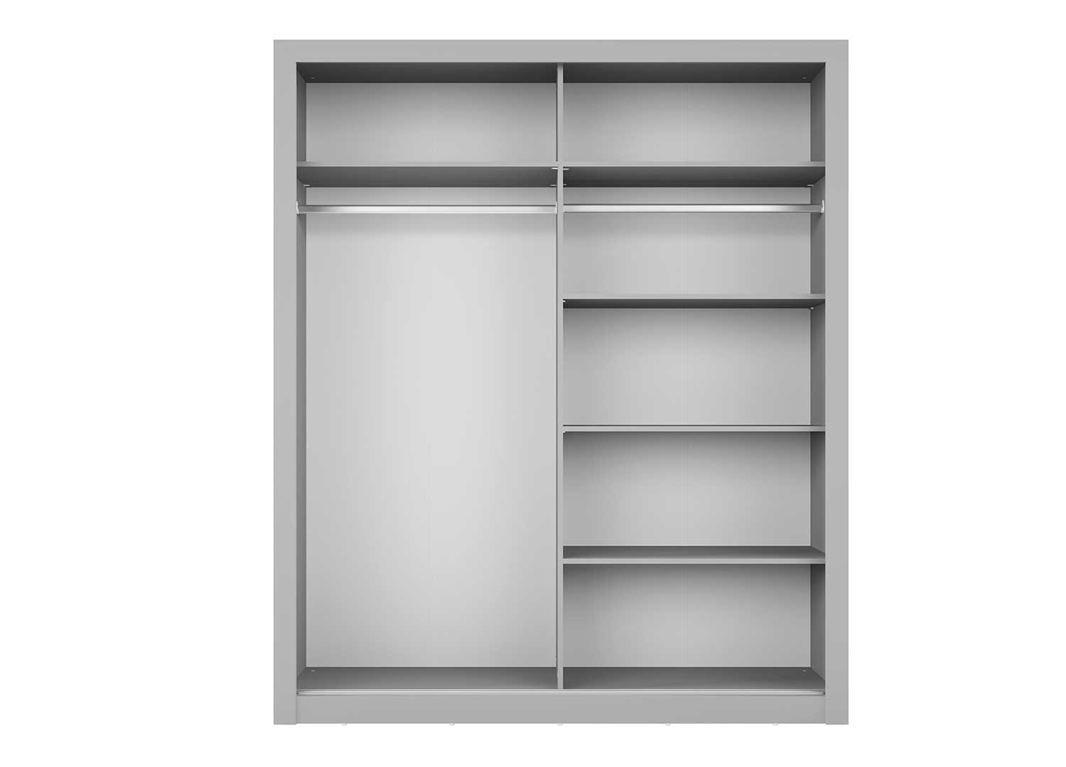 Armoire portes coulissantes miroirs 180 cm grise CbcMeubles