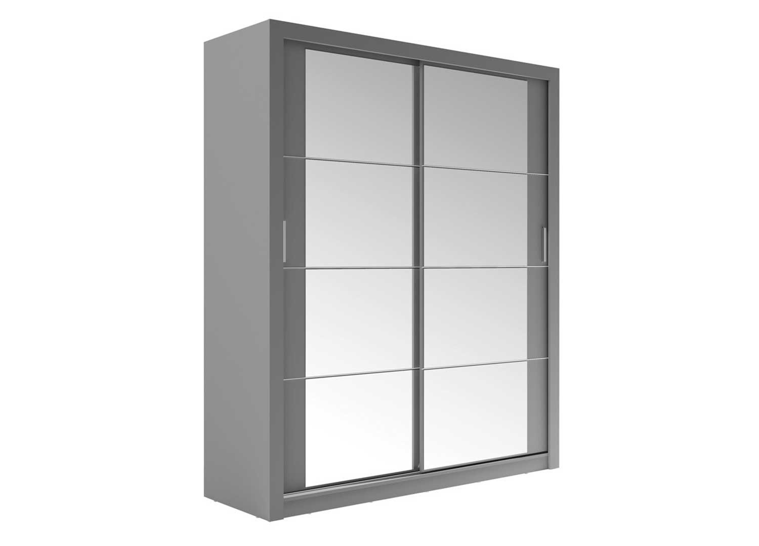 Armoire portes coulissantes miroirs 180 cm grise CbcMeubles