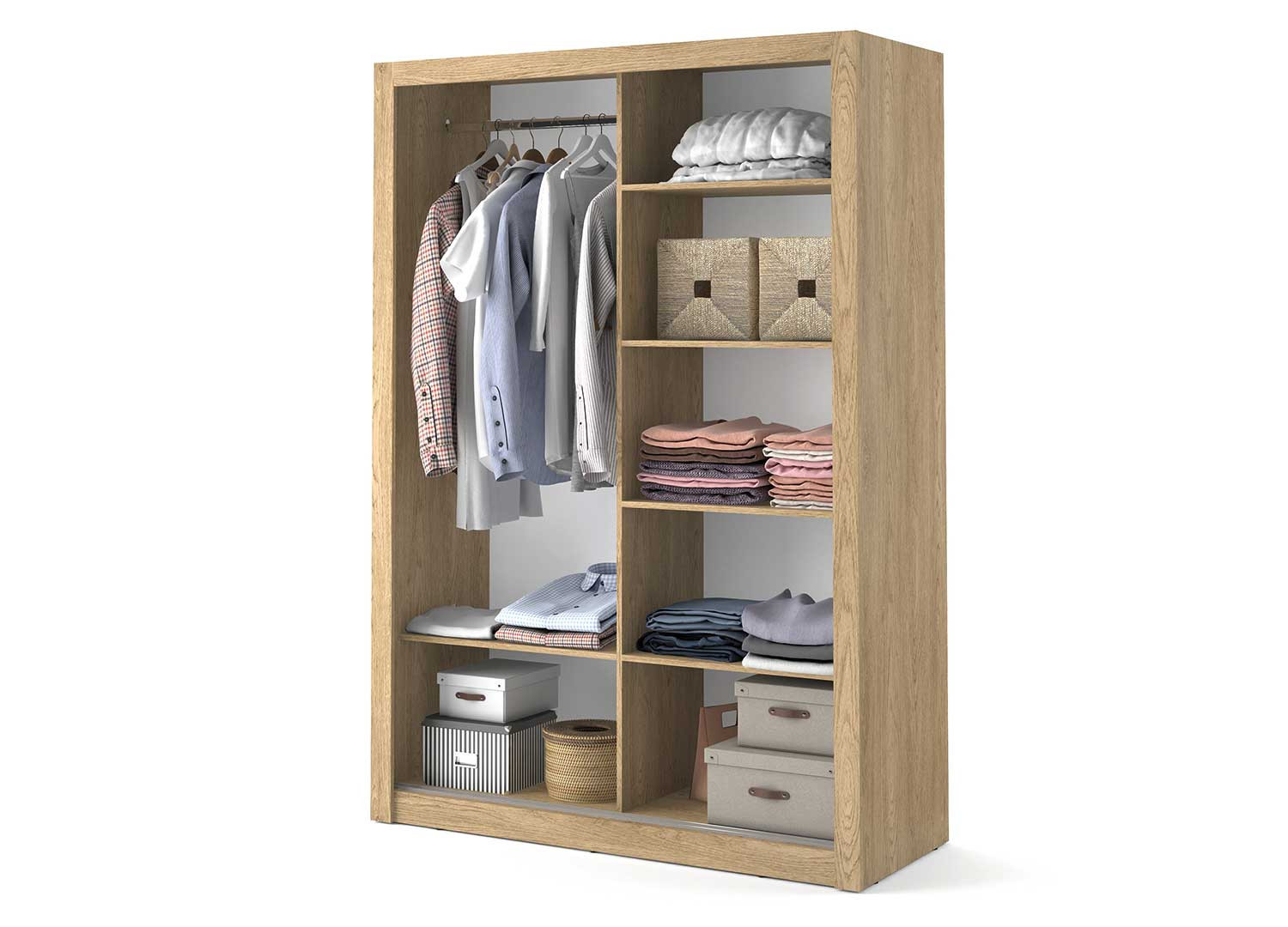 Armoire chêne à portes coulissantes 150 cm CbcMeubles