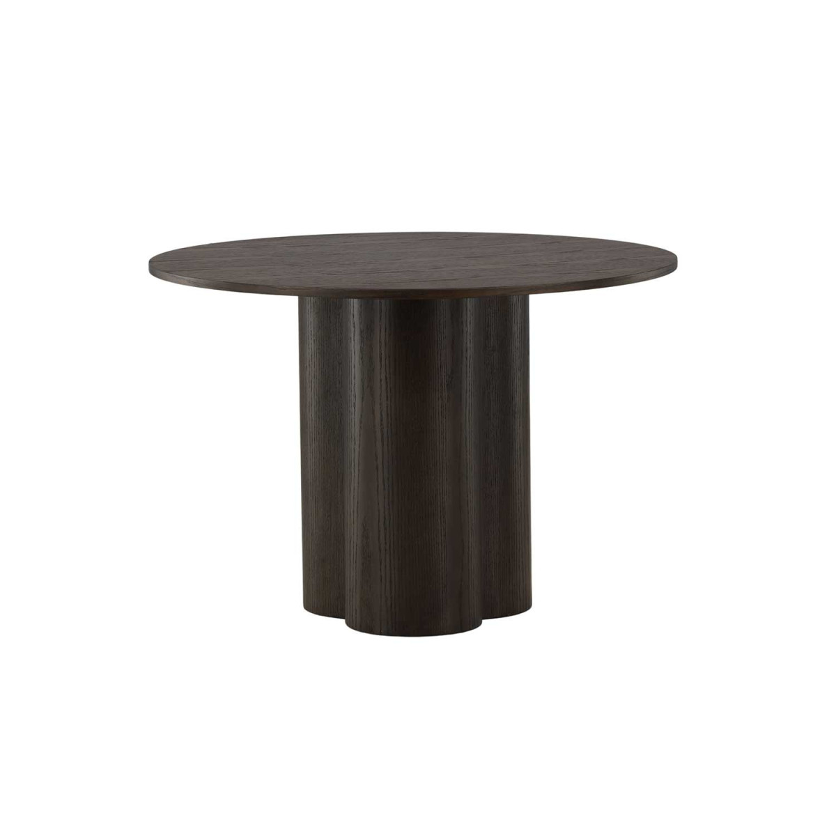 Table ronde moka en bois 110 cm avec pied central